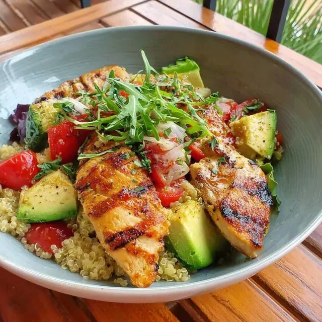 Bowl de Quinoa com Frango Grelhado Saudável