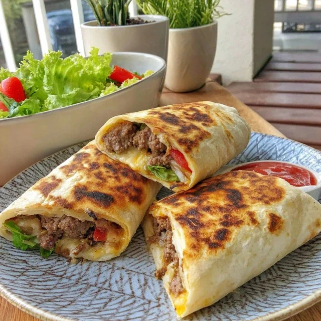 Wrap de Carne Moída Grelhada Super Rápido
