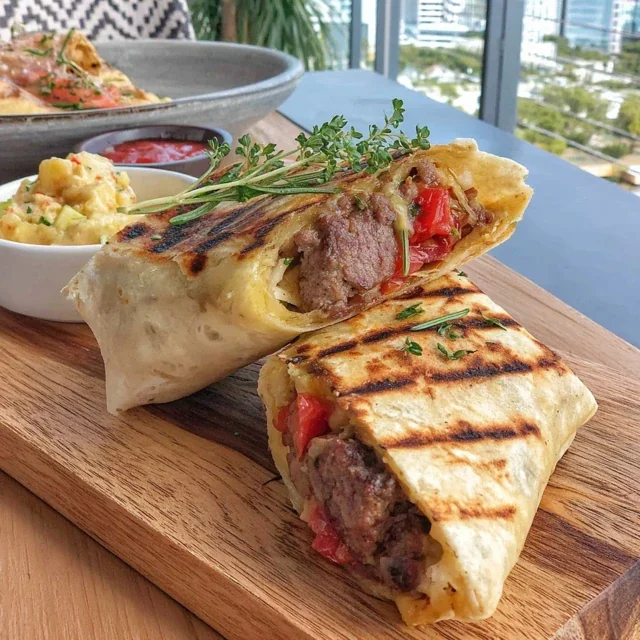 Wrap de Carne Moída Grelhada Super Rápido