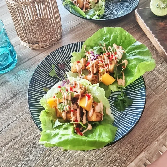 Delicious Spicy Tofu Wraps with Mango