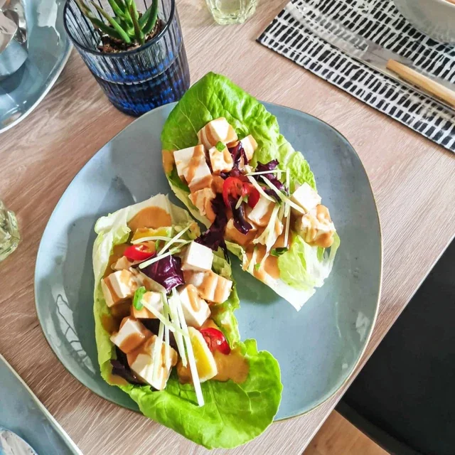 Delicious Spicy Tofu Wraps with Mango
