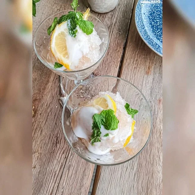 Granita de Limão e Hortelã Fresca